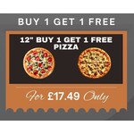 12" Buy 1 Get 1 Free Pizza