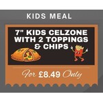 7" Kids Celzone with 2 Toppings & Chips